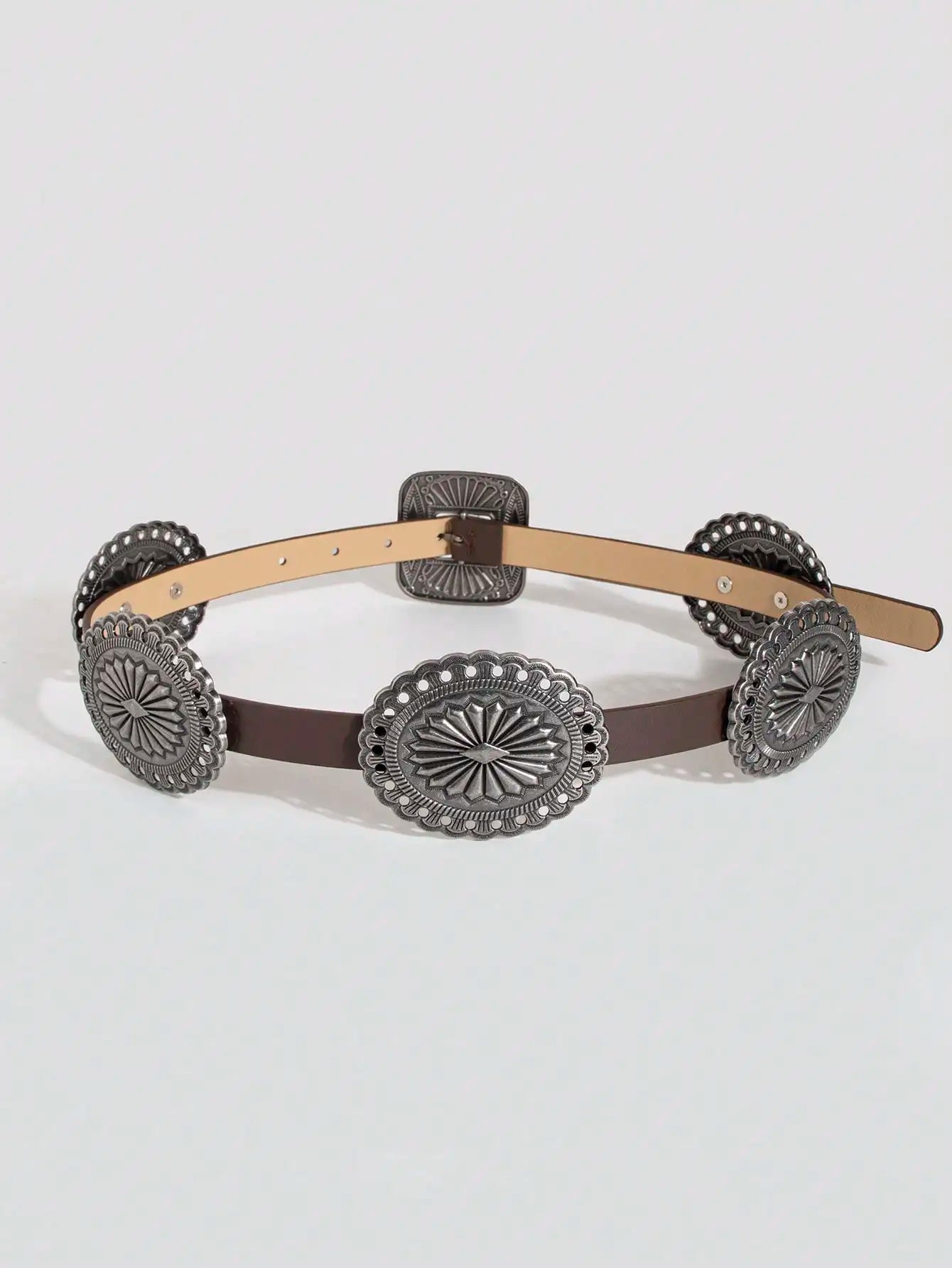 Ceinture robuste en métal sculpté pour femmes, 1 pièce, Style Punk, accessoire Cowboy Cowgirl, Boho