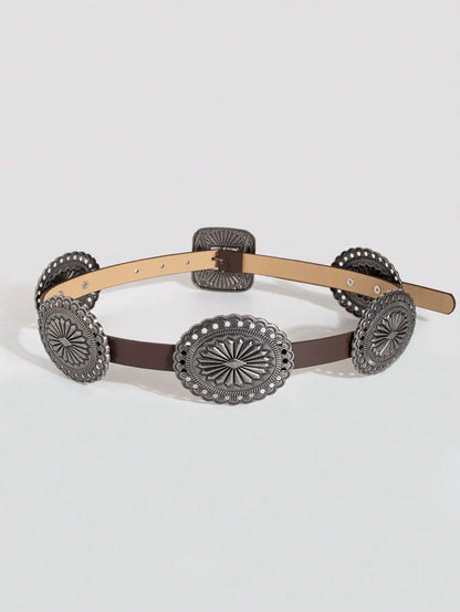 Ceinture robuste en métal sculpté pour femmes, 1 pièce, Style Punk, accessoire Cowboy Cowgirl, Boho