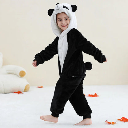 MICHLEY – Combinaison à capuche en flanelle motif Capybara pour enfant, pyjama, grenouillère, déguisement pour Halloween, pour garçon et fille