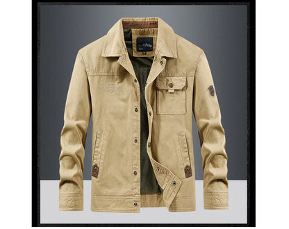 Spring Autumn Men's Cotton Jackets Trendy Men's Fashion Outerwear Windbreaker Coats Men Turn-Down Collar Tactical Jackets 5XL