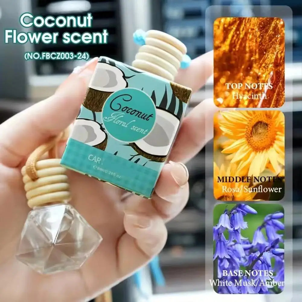 Auto Aromatherapy Bottle Car Air Freshener Ornament Hanging Glass Bottle Fragrance Bottle Auto Perfume Decoration