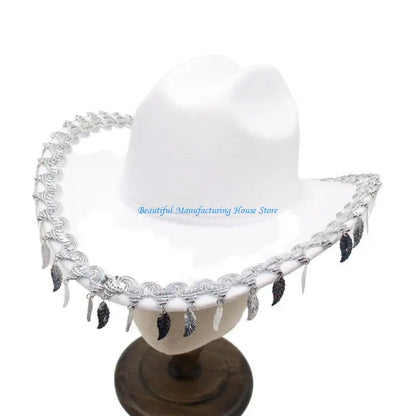 E56A chapeau Cowboy chapeau Cowgirl occidental chapeaux à franges pour Costume fête pour femmes