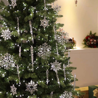 Ornement suspendu de noël en cristal acrylique, 2 à 12 pièces, ange brillant, flocon de neige, pendentif de glaçon pour décorations de fête de noël et du nouvel an