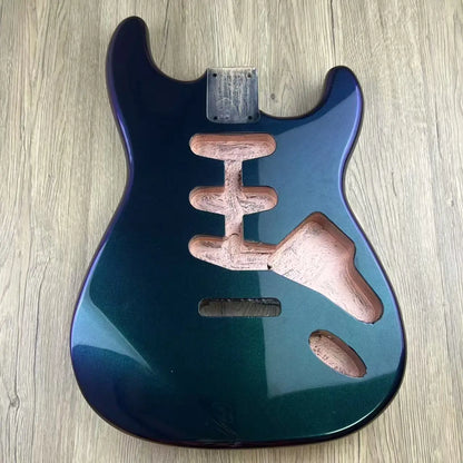 Corps de guitare électrique Alder ST - Finition polyester brillant vert métallisé |   Pièce de rechange pour Stratocaster |   Buildi de guitare bricolage