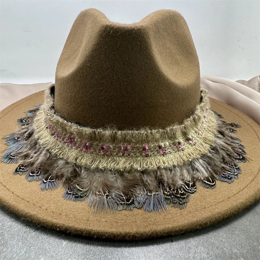 Bandes de Chapeau de Cowboy Boho en Cuir, Accessoire de Paille Fedora ander, de Tête de Vache, Décoration de Remplacement