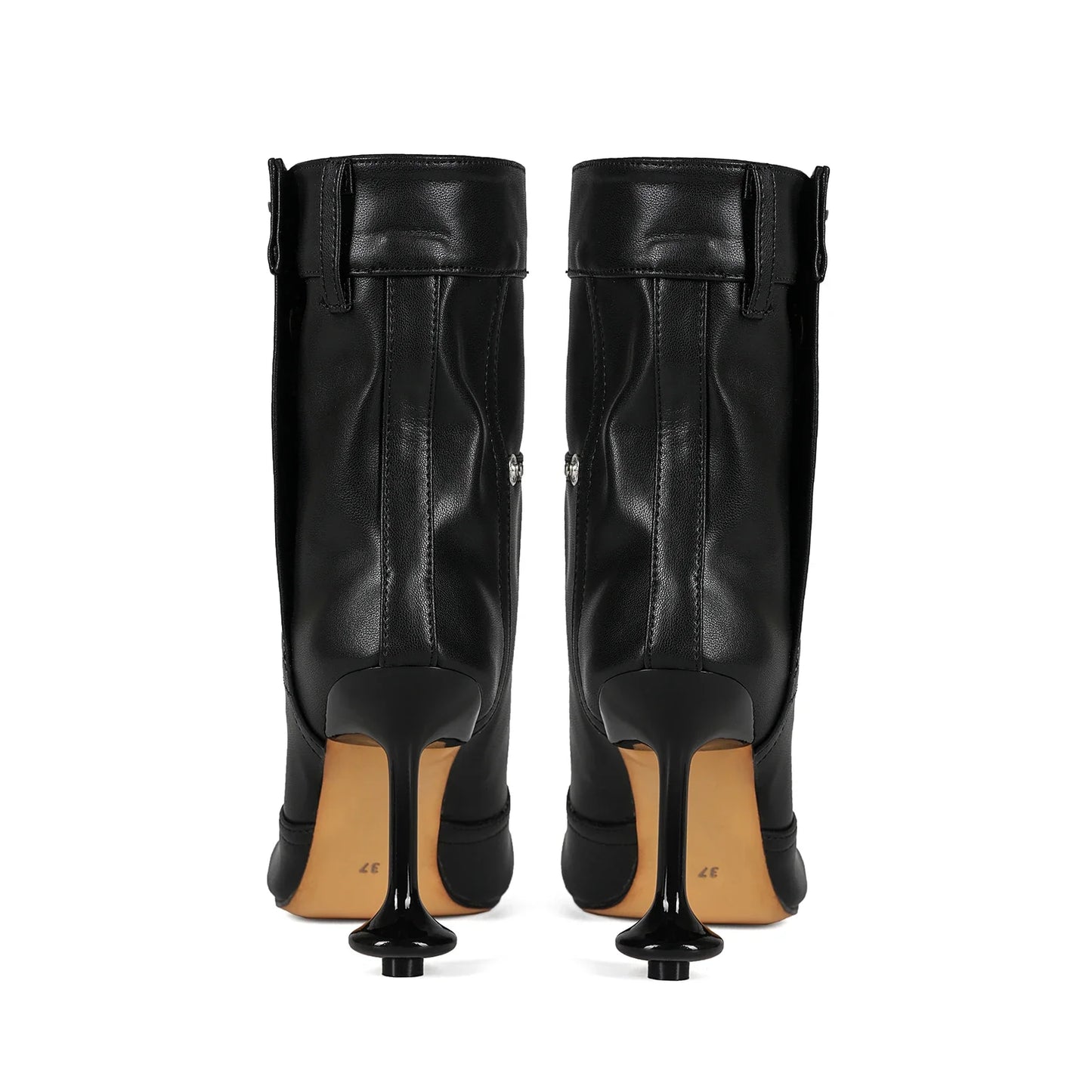 European and American Alien and Square Head Splicing Design Water Washed Cowboy Boots for Women's Trendy Side Zipper Short Boots