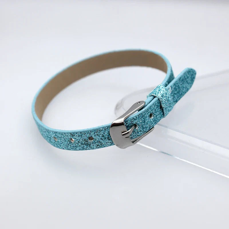 Bracelet à paillettes scintillantes, 8mm de largeur, 21cm de longueur, breloques coulissantes, lettres de l'alphabet, bijoux à bricoler soi-même, cadeau pour femmes et enfants