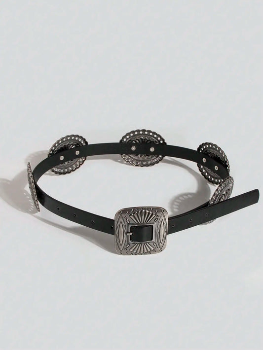 Ceinture robuste en métal sculpté pour femmes, 1 pièce, Style Punk, accessoire Cowboy Cowgirl, Boho