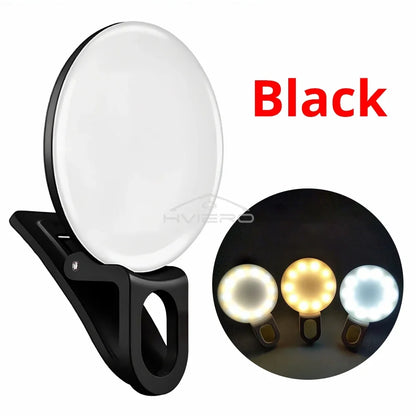 Anneau lumineux Led pour Selfie, Rechargeable par USB, lumières de remplissage, luminosité chaude et froide réglable, pour appareil Photo, vidéo, accessoires de Streaming en direct
