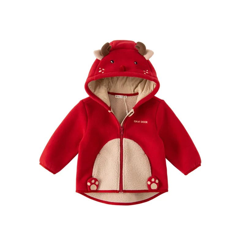 Dave Bella Cute Animal Shape Children Hoodie Cartoon Boys Girls Coat Autumn Warm Hooded Outerwear Toddler Girl Clothes DBX14462
