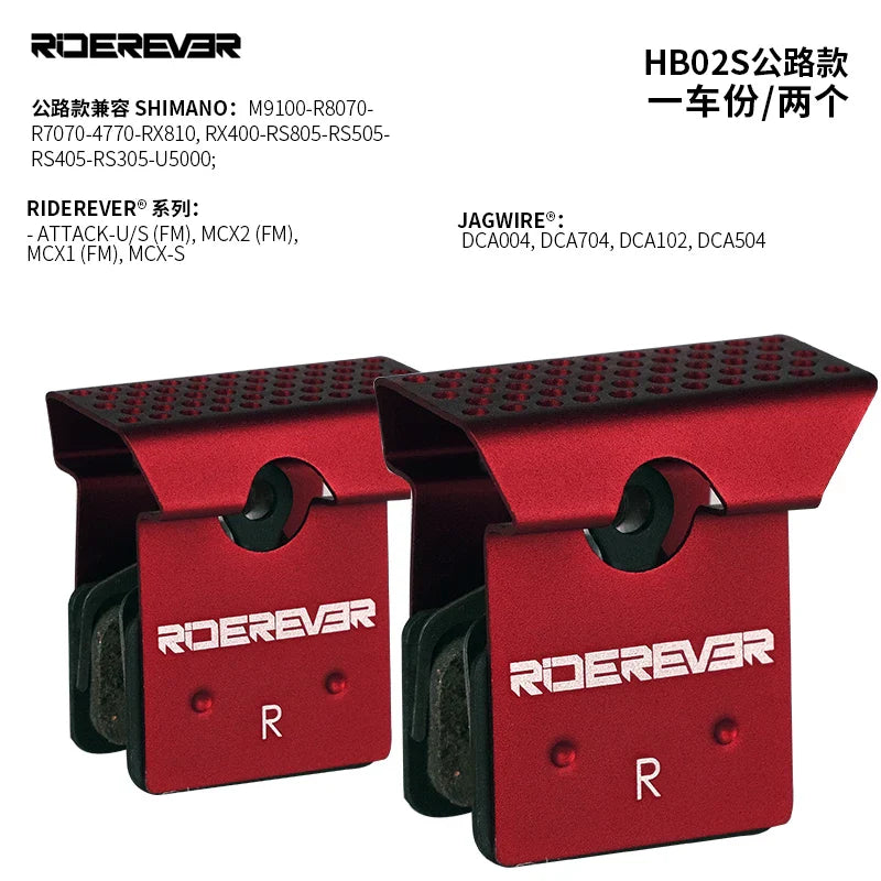 RIDEREVER-Plaquettes de frein à disque de vélo de route, coussretours semi-métallique, performance longue durée, refroidissement anti-poussière pour le cyclisme WinterMANO XcrucTRM9100