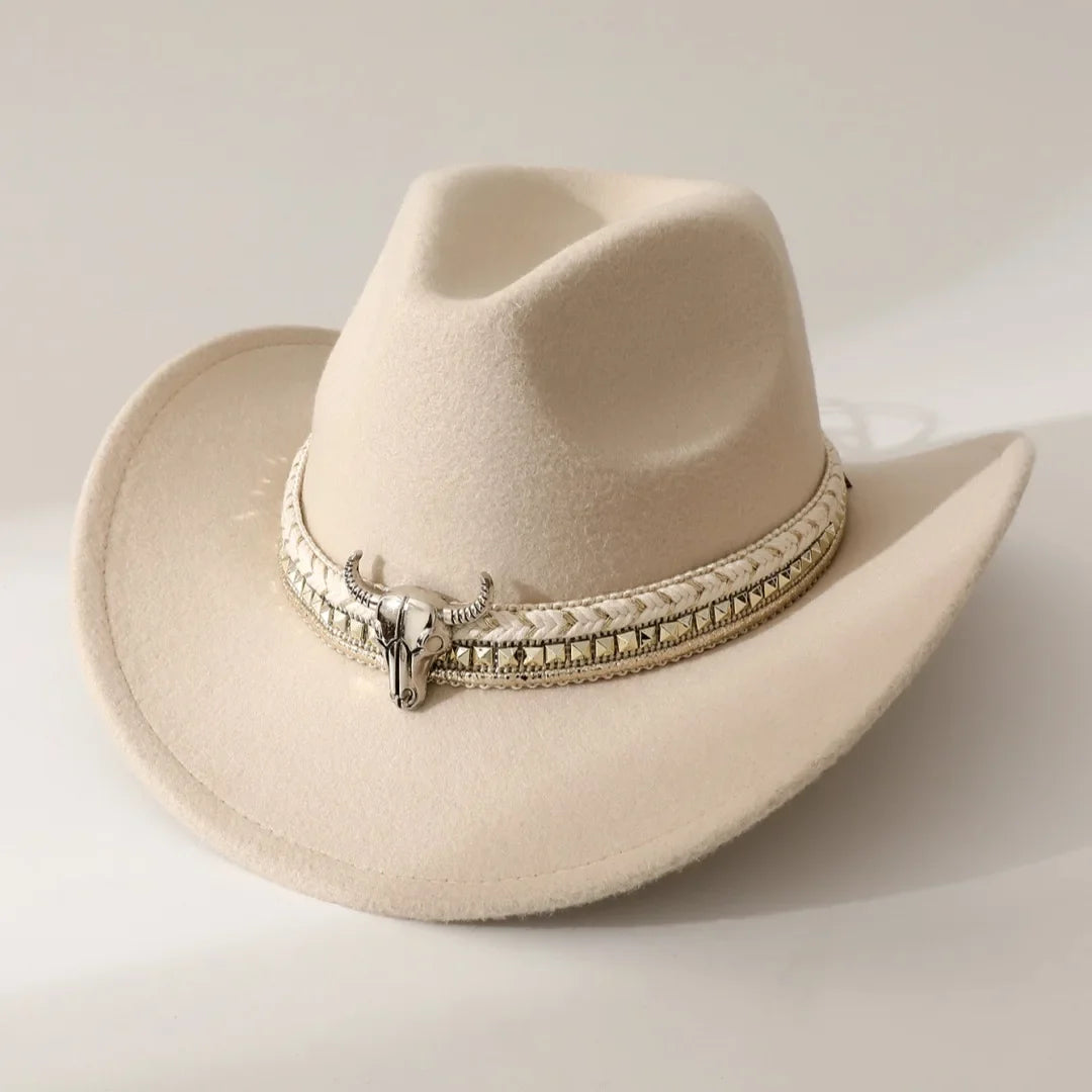 Chapeau de cowboy de style occidental, chapeau à bords roulés de style ethnique, chapeau de soleil, chapeau de jazz, chapeau de voyage en plein air, chapeau de cowboy à imprimé vache