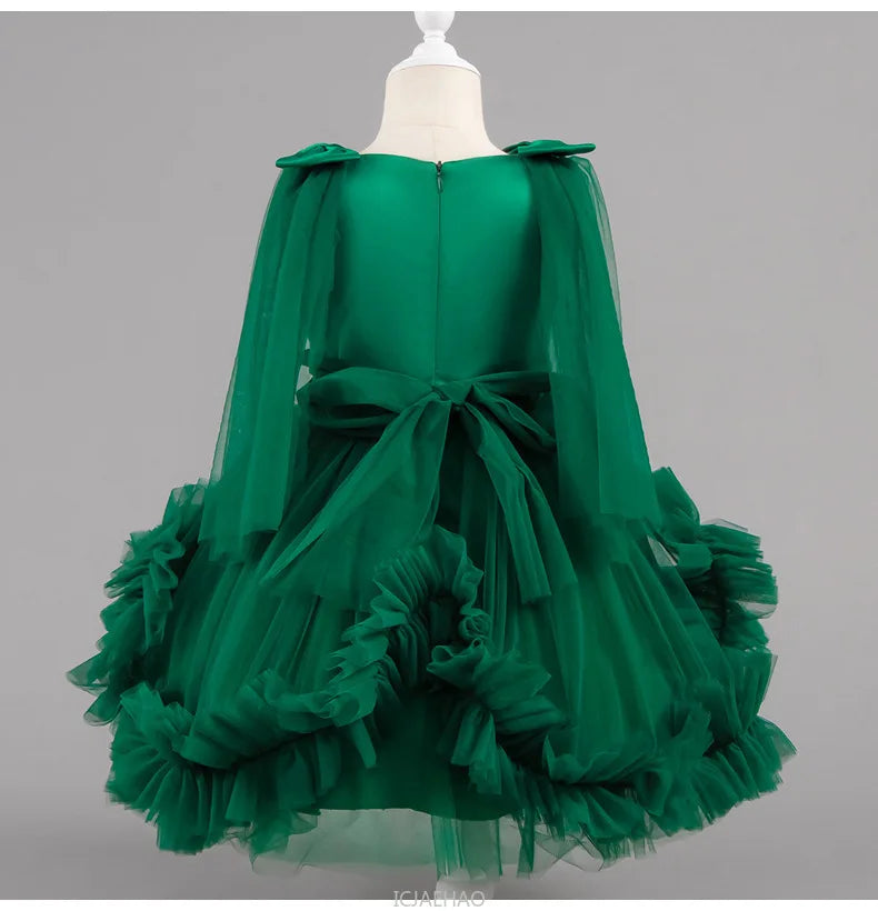 Robe de soirée 2025, robe de princesse pour filles, tenue de concours de fleurs, piano, Recital, anniversaire, mariage, jupe de ballerine, occasion formelle