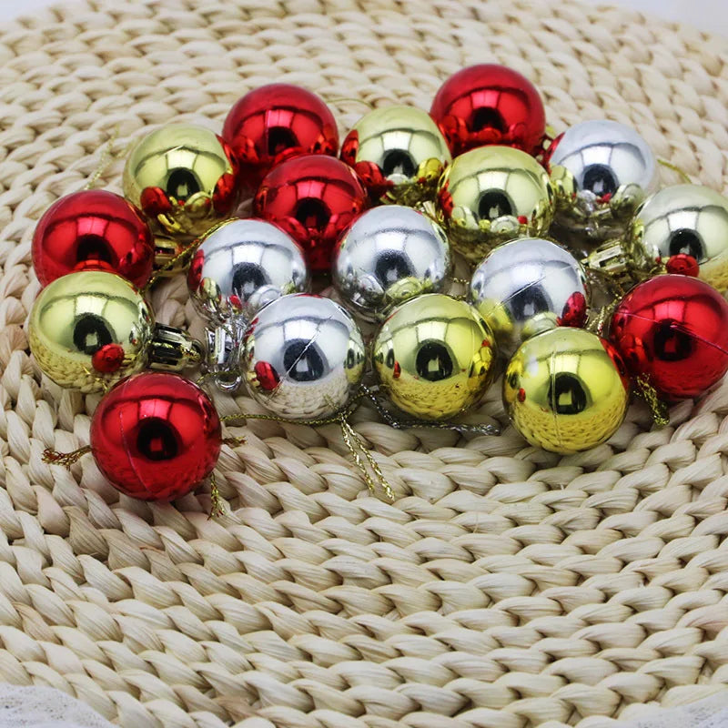 Boule de Noël Galvanisée de 3cm, 12 Pièces/Paquet, Décorations d'Arbre de Noël, Maison, ixde Vacances, Jouets Cadeaux de Nouvel An