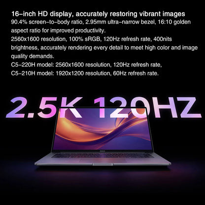 Nouveau PC portable XIAOMI Redmi Book 16 2025 16" 2.5K FHD 120Hz Intel Core 5 210H 220H 32Go SSD 1To Ordinateur PC portable Ultrabook