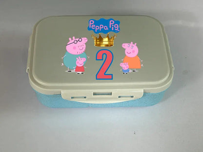 Peppa Pig  Lunch Box  Food Storage Containers Kids School Picnic Lunchbox Office Dinner Case Birthday Christmas Gift