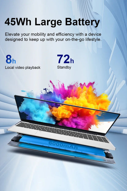 Ninkear N15 Air Laptop 15,6" IPS 1080P IPS Intel N95 3.4Ghz 12GB RAM 512GB SSD General Use Productivity Windows 11 pro Notebook