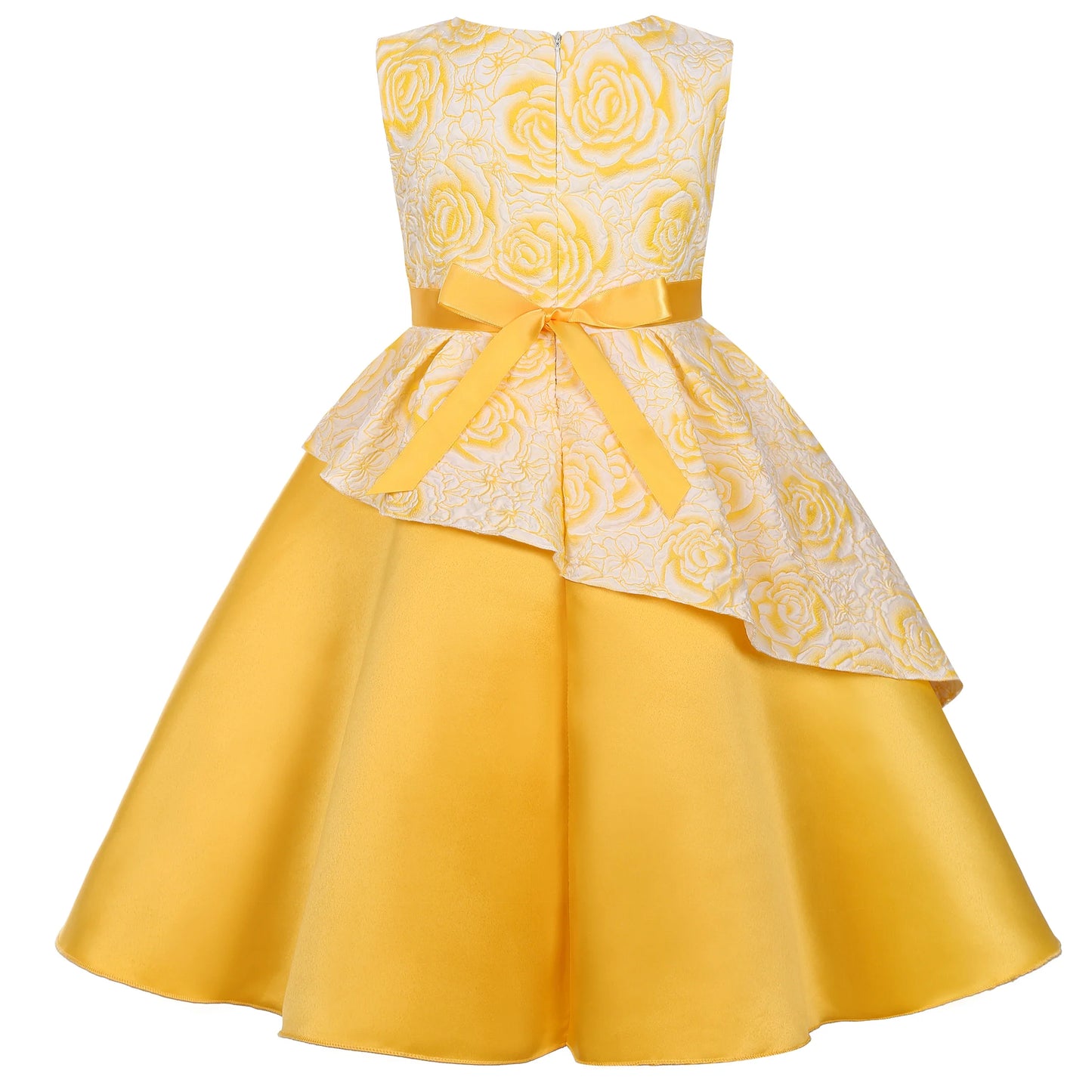 Robe de soirée pour fille - Robe de danse élégante de style princesse à fleurs - Robe de fête d'anniversaire, robe de mariée, robe de demoiselle d'honneur