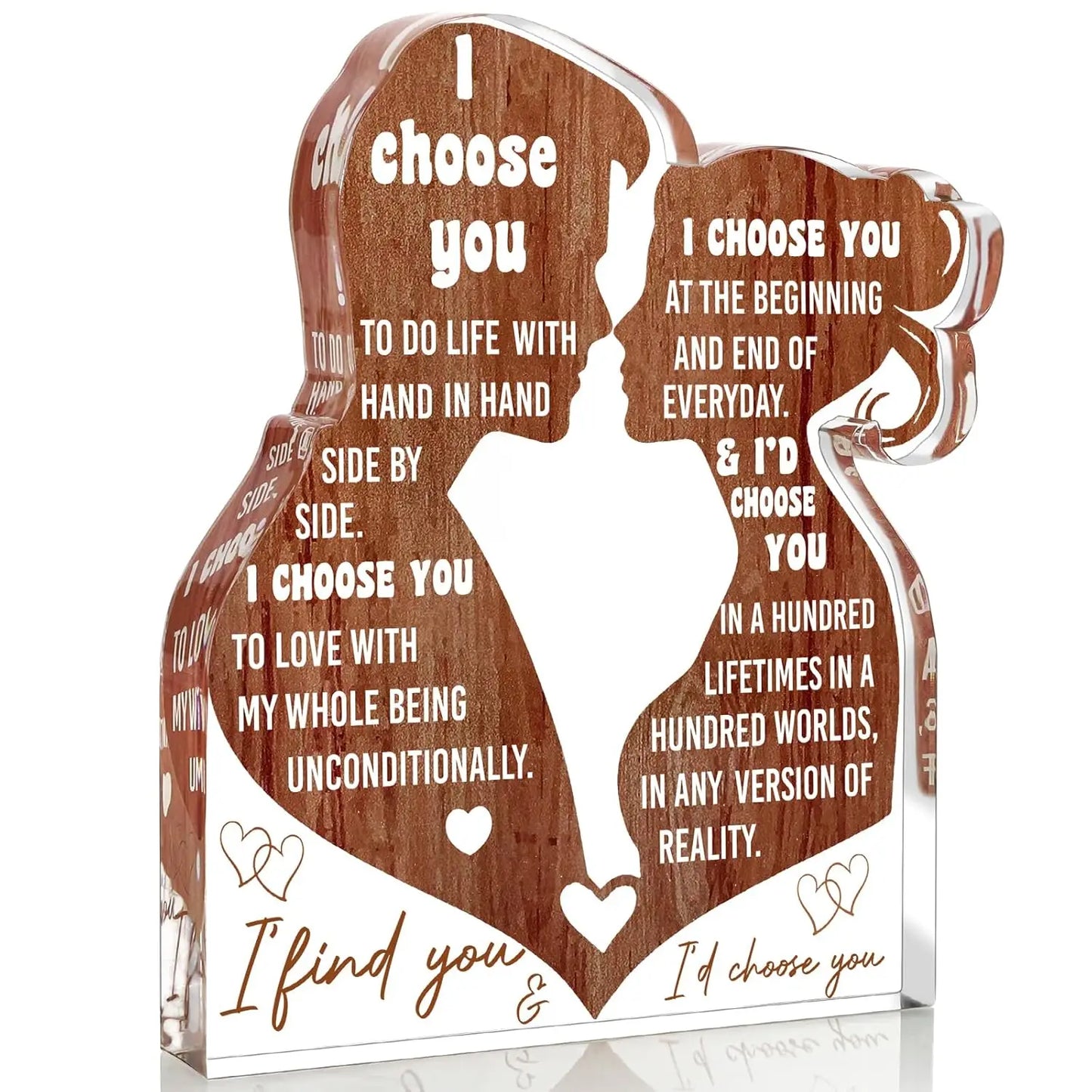 2D plat, je t'aime cadeaux pour elle lui, femme, mari, petit ami, petite amie, anniversaire romantique, saint-valentin, cadeau d'amour de noël