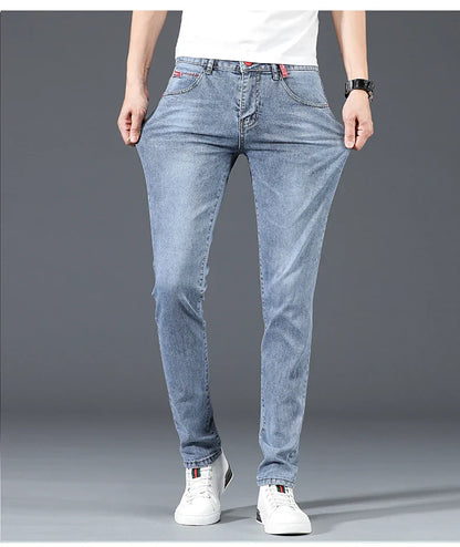 Jean skinny homme polaire hiver chaud uni coréen tendance slim pantalon denim homme épaissi extensible coupe crayon vêtements homme