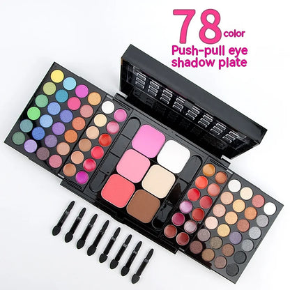 Boîte de maquillage pour femmes, combinaison de fard à paupières mat, rouge à lèvres, Eyeliner, correcteur, poudre, Maquiagem avec boîte en aluminium