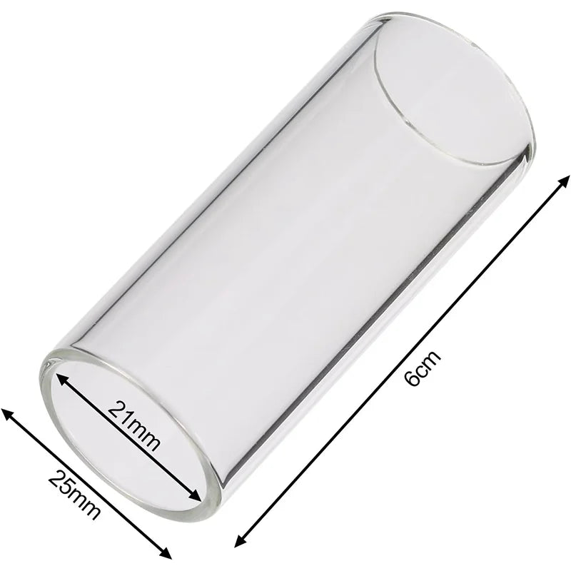 Barre coulissante de guitare 6CM, hauteur transparente, diapositives de doigt en verre pour guitare, Ukulele, Instruments à cordes, accessoires de guitare