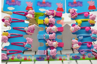 Peppa Pig Hairpins Hair Rope Children Kawaii Peppa Pig George Hairpins Hair Rope Bb Clip Girls Peppa Pig Accessories Students
