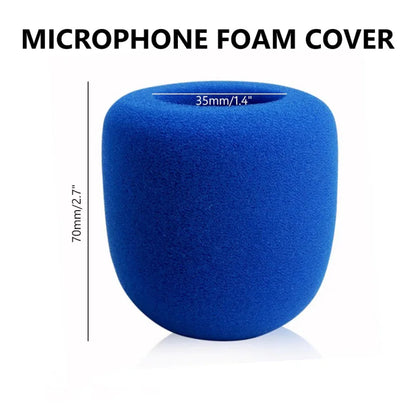 Colorful Windproof Anti-Spit Washable Sponge Foam Wireless Microphone Protective Cover for Most Microphones (3.5 x 7 cm)