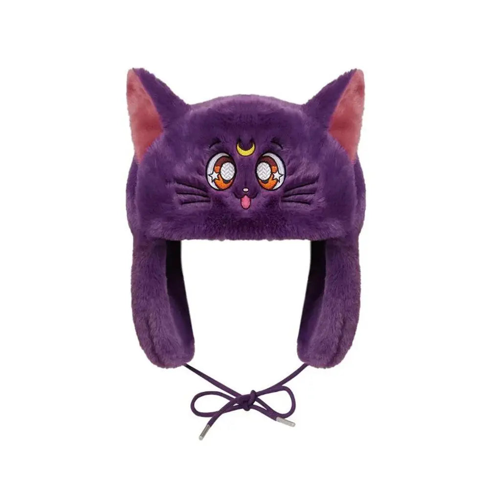 New Hot Winter Kuromi Spider Man Stitch Violent Bear Cartoon Hat Popular Man Women Cute Warm Ears Protection Hat New Year Gifts