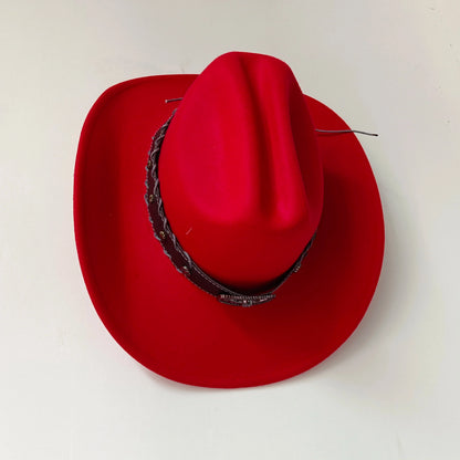 Chapeau de cowboy occidental à large bord pour homme, casquettes d'église Everche, Fascinateur vintage, chapeau de cowgirl jazz, zones bre, nouveau, 9cm