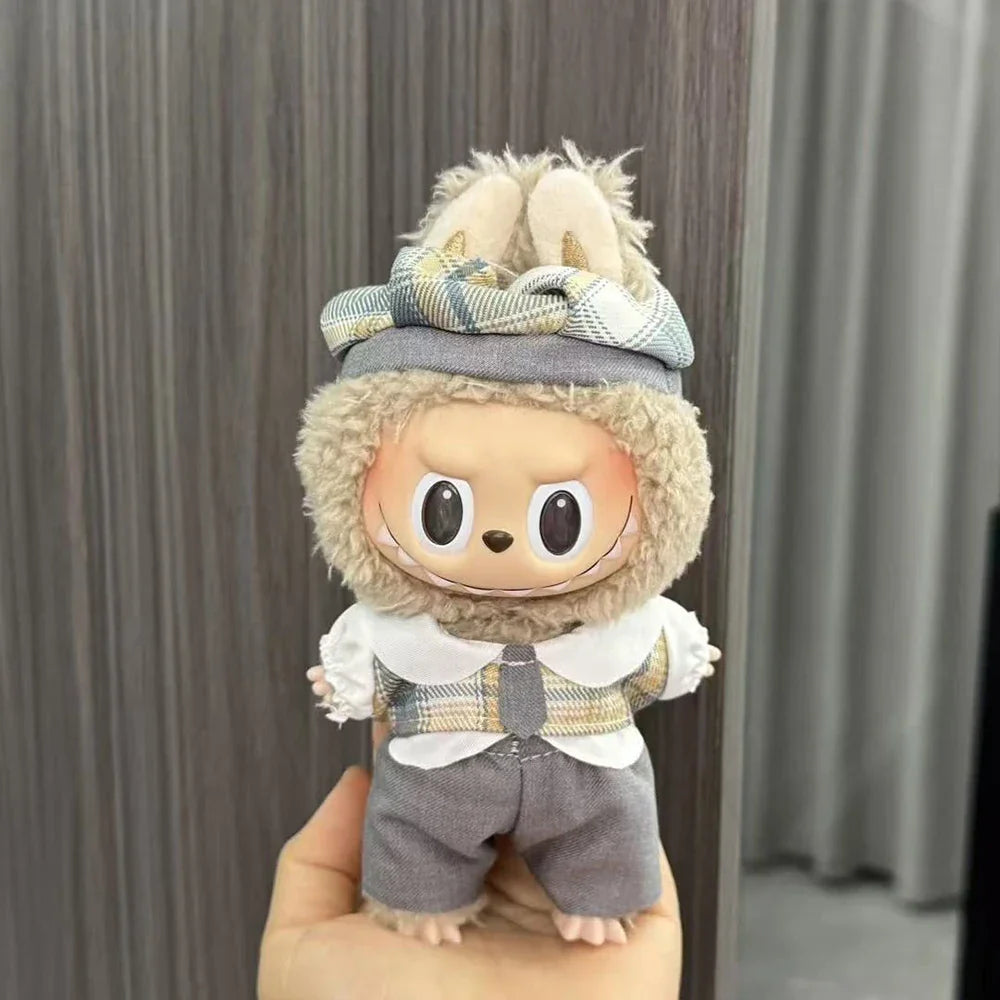 Labubu Doll Clothes Enamel Labu Cloth 17cm Doll Cute Dress-up Climbing Clothes Skirt Plush Toy Clothes