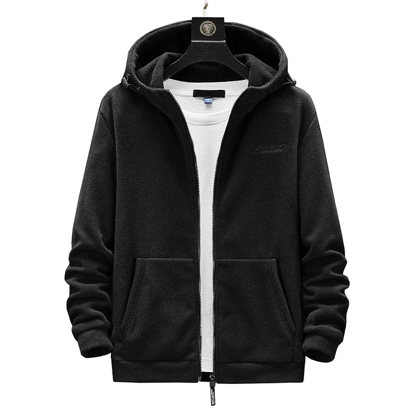 Polaire Homme Grande Taille L-8XL Pull Polaire d'extérieur Automne 2023 Gilet Polaire à Capuche Zippé Manteau