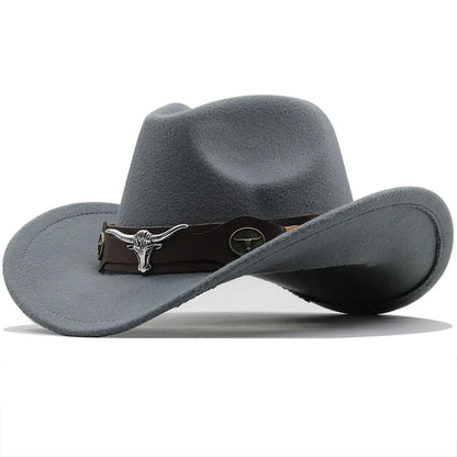 Nouveau chapeau de Cowboy occidental à bord roulé casquette de Cowgirl Cowboy Jazz Fedora chapeaux casquette en feutre avec bande de vache pour femmes hommes enfants