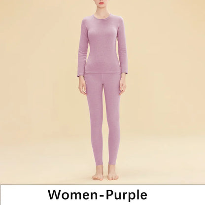 1 ensemble de sous-vêtements thermiques chauds en laine et soie pour femmes, ensembles de vêtements thermiques longs pour l'automne et l'hiver