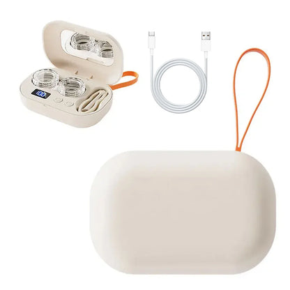 Mini Contact Lenses Cleaning Machine With Tools Portable Automatic Ultrasonic Contact Lens Cleaner Cleansing Case