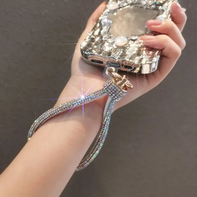 Mobile Phone Lanyard Wrist Chain Luxury Rhinestone Lanyard High-end Short Diamond-encrusted Bracelet Antiloss Reinforced Lanyard