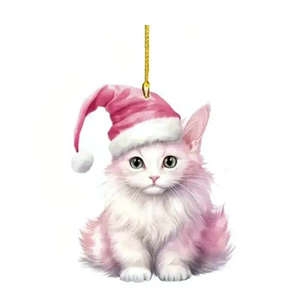 Acrylic Cat Charm for Car Realistic Cat Pendant Car Ornament Hanging Decor for Car Lovers Acrylic Charm Party Festival Gift