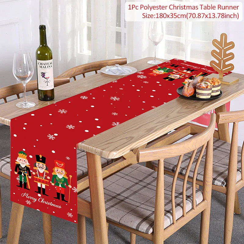 Chemin de Table de Noël, Décoration pour la Maison, Couverture de Nappe, Ornement, Cadeaux, ixdu Nouvel An, 2023