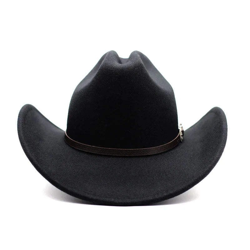 Chapeau de cowboy occidental vintage pour homme, femme, jazz, cowgirl, avec large bord en cuir, cloche, église, Sombrero Hombre