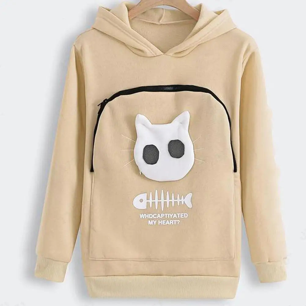 Hoodie Sweatshirt Cat Lovers Hoodie Kangaroo Dog Pet Paw Pullovers Cuddle Pouch Sweatshirt Pocket Animal Ear Hooded Dropshipping