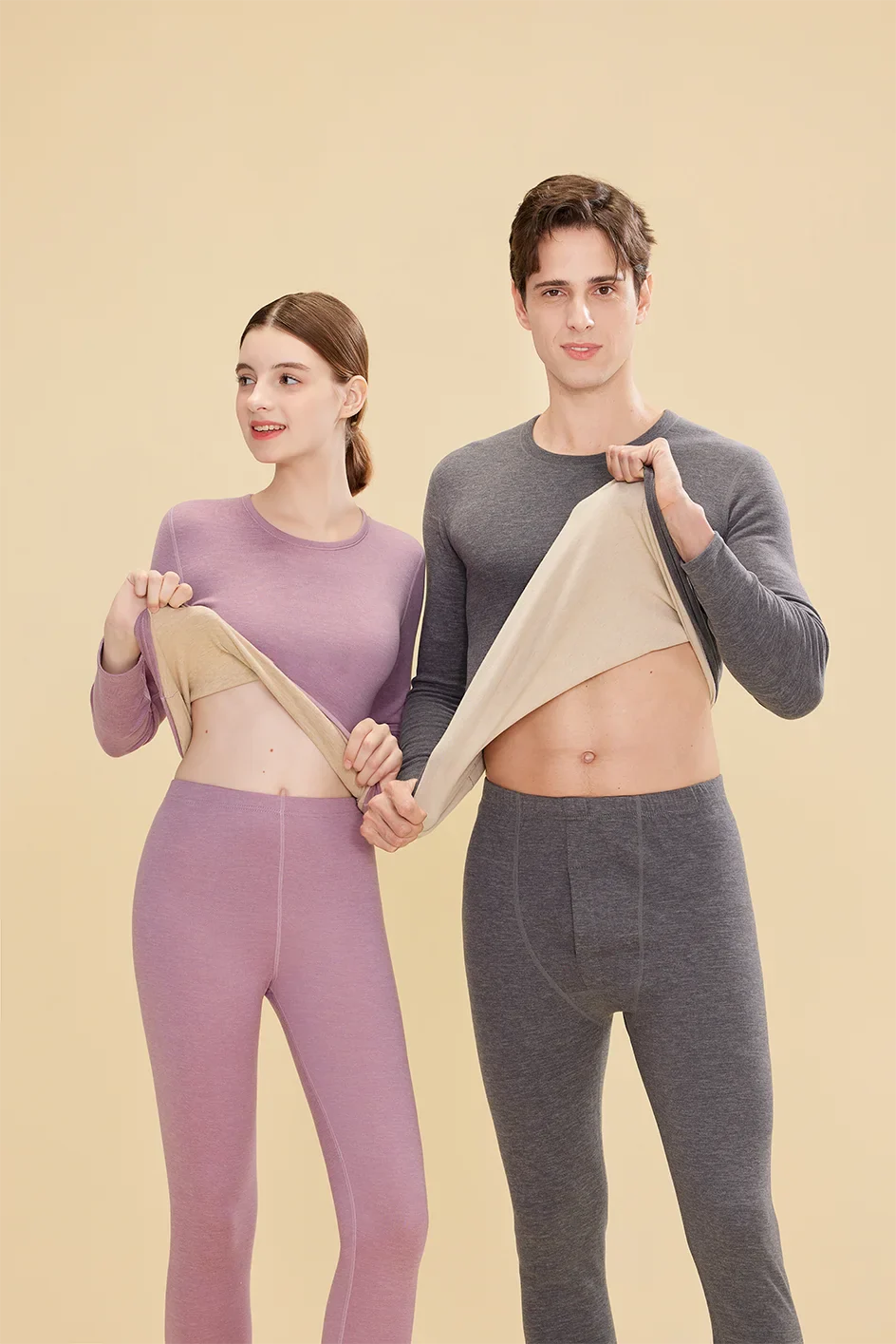 1 ensemble de sous-vêtements thermiques chauds en laine et soie pour femmes, ensembles de vêtements thermiques longs pour l'automne et l'hiver