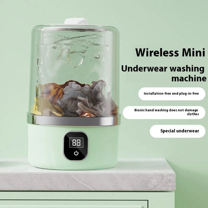 Wireless 1L Mini Washing Machine Portable Underwear Cleaner Socks Washing Machine Dehydratable Laundry Bucket