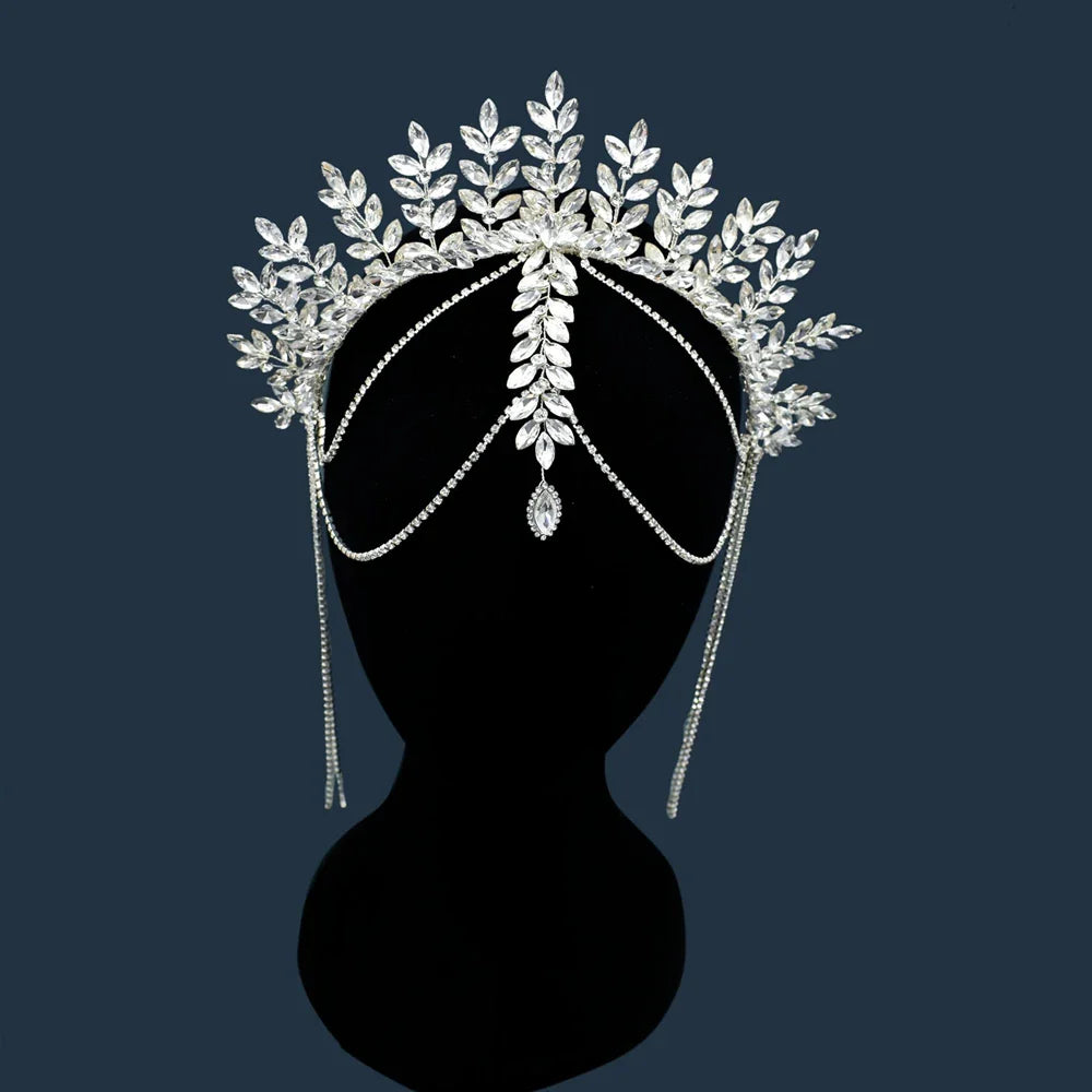 Serre-tête de mariée DZ131, accessoires pour cheveux de mariage, strass, coiffe pour femme, cristal jaune, serre-tête pour banquet, bandeau de fête