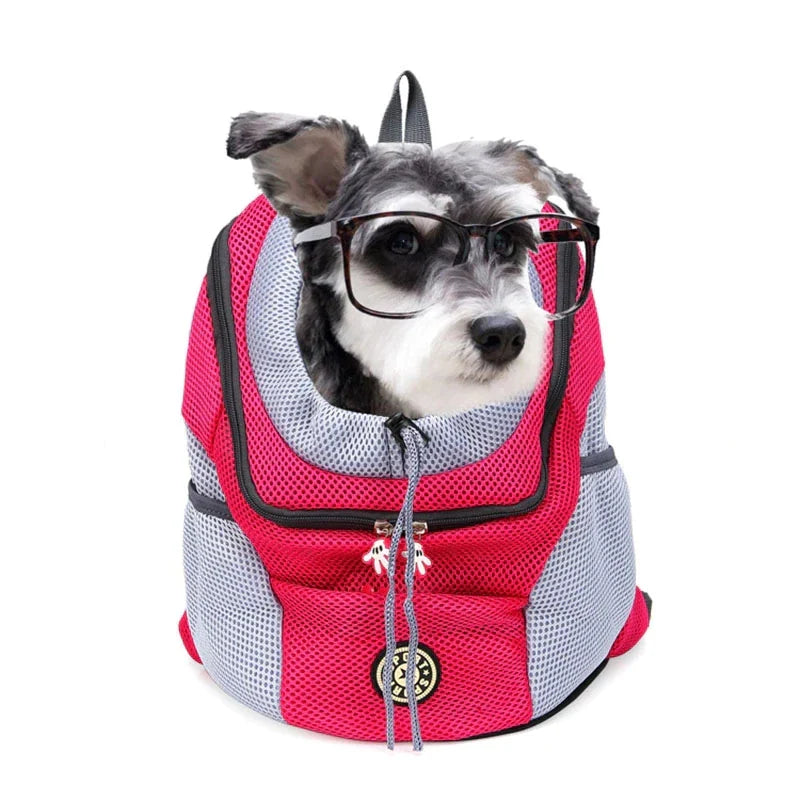 Sac à dos Portable pour animaux de compagnie, Double sac à bandoulière pour chien, sac de transport pour chat de voyage en plein air, sac avant pour chien, sac à dos en maille