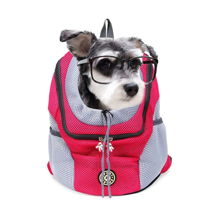 Sac à dos Portable pour animaux de compagnie, Double sac à bandoulière pour chien, sac de transport pour chat de voyage en plein air, sac avant pour chien, sac à dos en maille