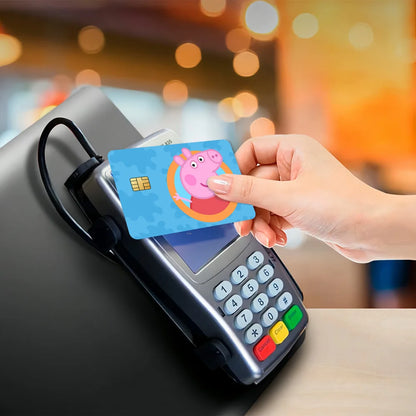 C-Cartoon Animation P-Peppas Pig Decorative Small Waterproof Chip 4PCS Card Sticker New Anti-Scratch