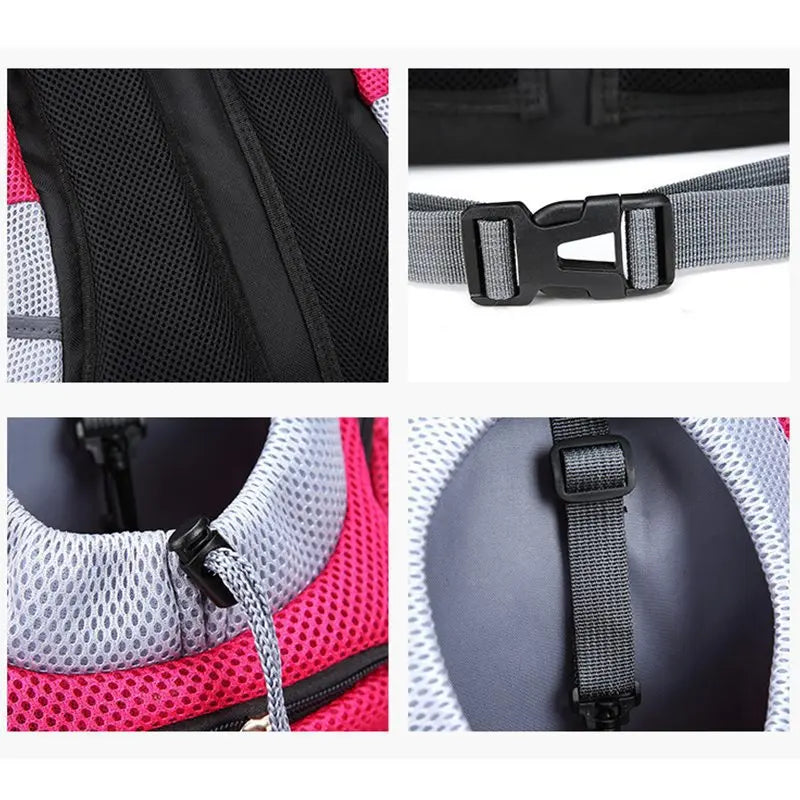 Sac à dos Portable pour animaux de compagnie, Double sac à bandoulière pour chien, sac de transport pour chat de voyage en plein air, sac avant pour chien, sac à dos en maille