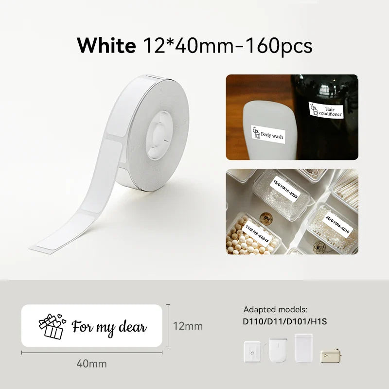 Niimbot White/Cable/Round/Transparent Thermal Label Adhesive Sticker Waterproof UV Paper For D11 D110 Mini Printer Label Maker