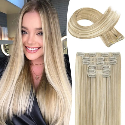 Clip In Hair Extensions Hair Extensions Thick Long Lace Weft Lightweight Synthetic Hairpieces For Women