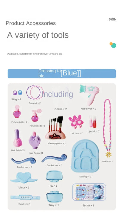 Maisonnette de jeu, Ensemble de coiffeuse pour enfants, Jouets pour filles de 6 à 10 ans, Trousse de maquillage pour fille, Jouet original pour enfants, Cadeau d'anniversaire